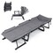 Gray Black 3-in-1 Folding Camping Cot Sofa Chair Chaise Lounge Bed 440lb